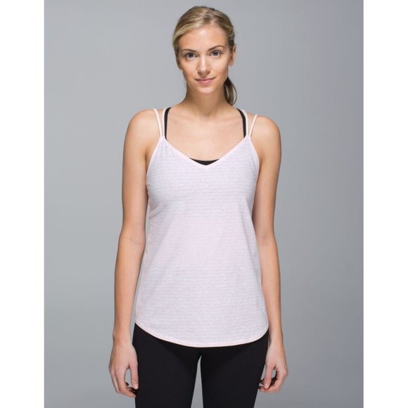 Lululemon Breezy Tank in Parallel Stripe Heathered Parfait Pink - Picture 2 of 10